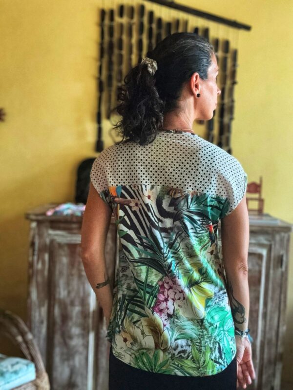 Blusa verde estampada com detalhes - Alk Casual - tam P - Image 2