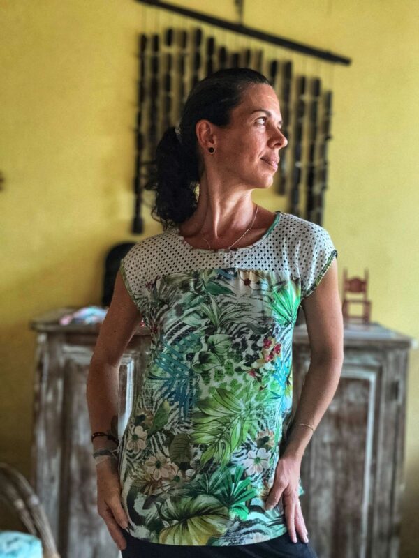 Blusa verde estampada com detalhes - Alk Casual - tam P - Image 4