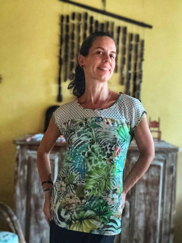 Blusa verde estampada com detalhes - Alk Casual - tam P - Image 3