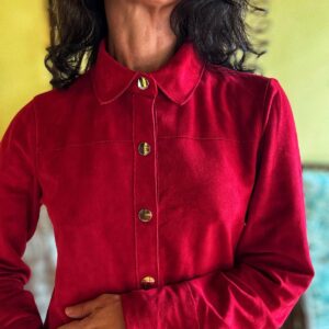 Casaco / Camisa manga comprida suede vermelha – Ellus – tam 36