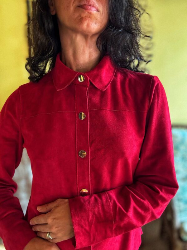 Casaco / Camisa manga comprida suede vermelha - Ellus - tam 36 - Image 2