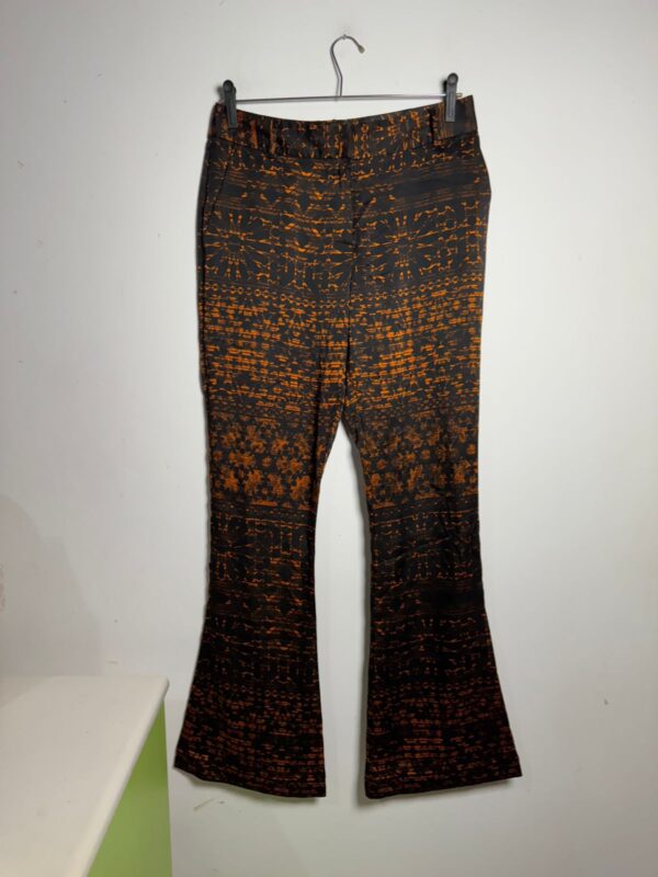 Calça flare estampa preta e laranja - Ellus - tam M