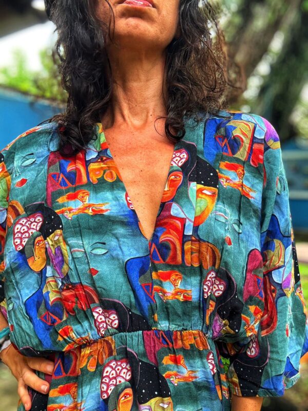 Vestido estampado com arte - tam 38 - Image 4