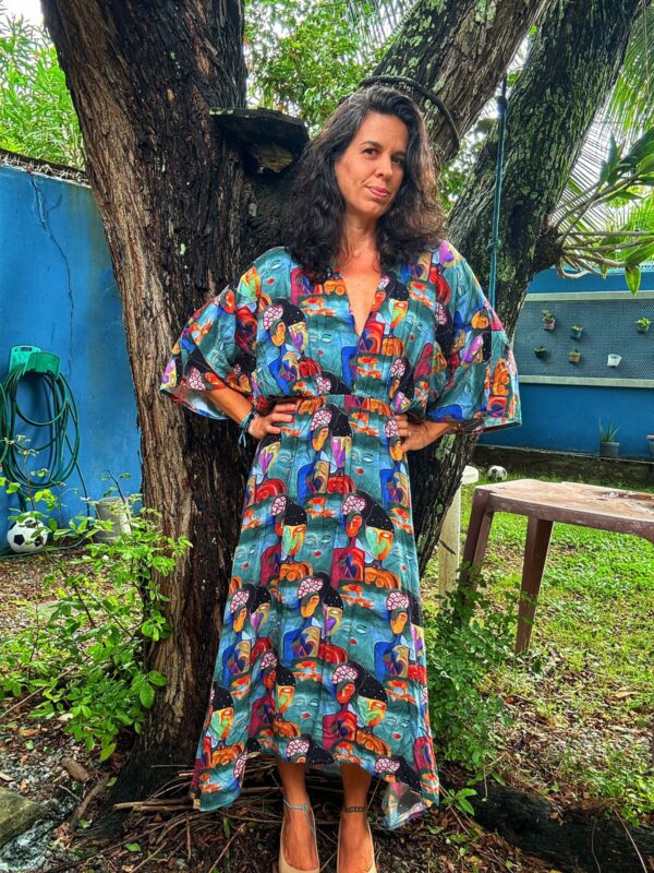 Vestido estampado com arte - tam 38 - Image 3