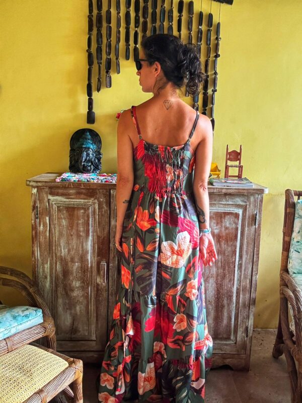 Vestido longo com estampa tropical - tam 38 - Image 3