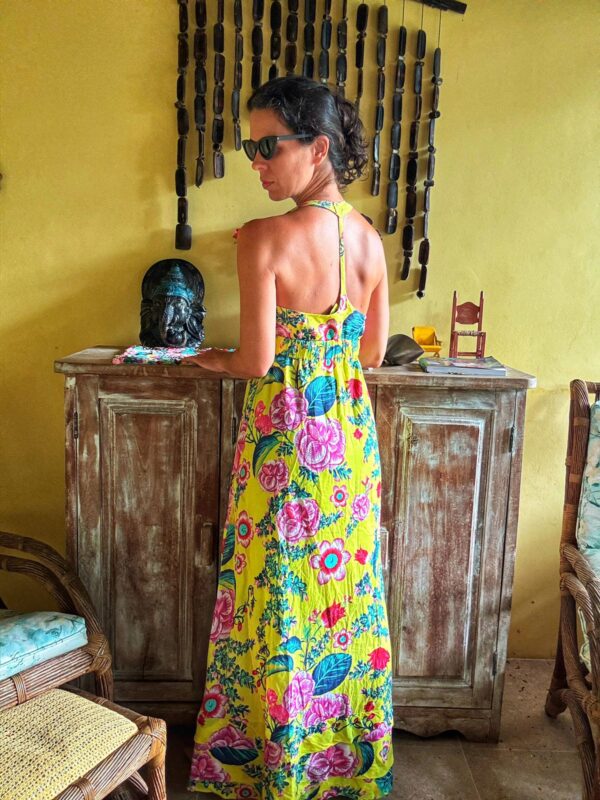 Vestido longo estampa amarela floral - Le Lis Blanc - tam 38 - Image 4