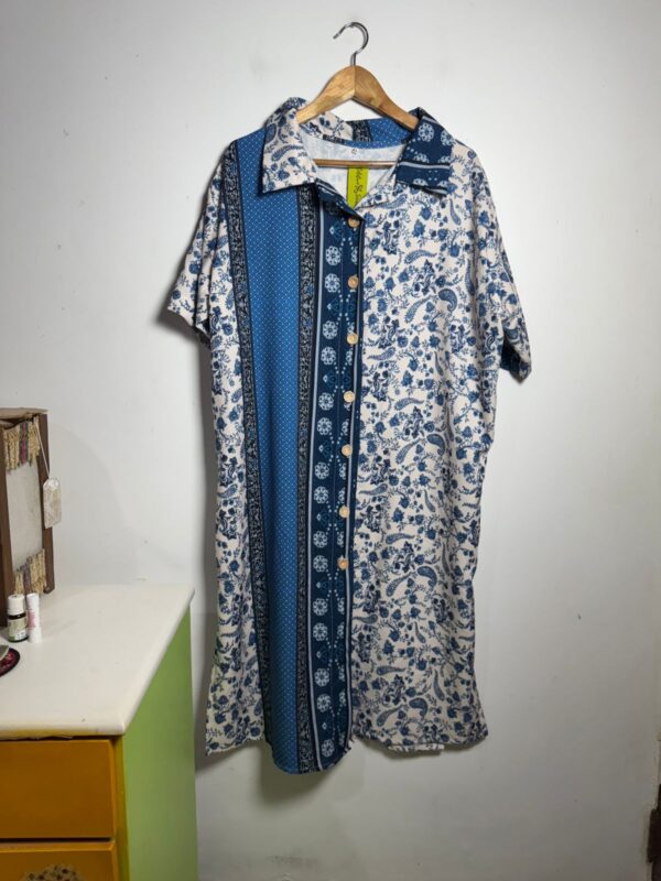 Chemise azul estampado - tam G