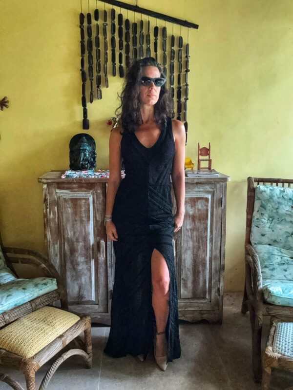 Vestido preto com brilho  - Cecilia Prado - tam P