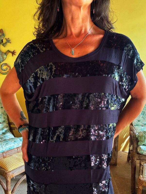 Vestido preto com paetês - Michael Kors - tam P *NOVO* - Image 3