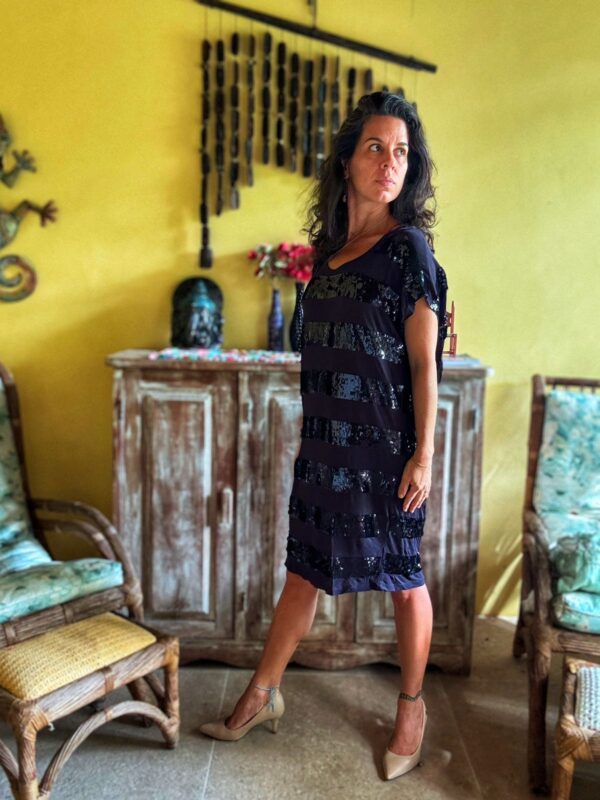Vestido preto com paetês - Michael Kors - tam P *NOVO* - Image 5