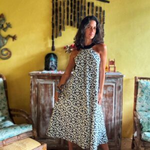 Vestido branco e preto – Luciana Galeão – tam 38