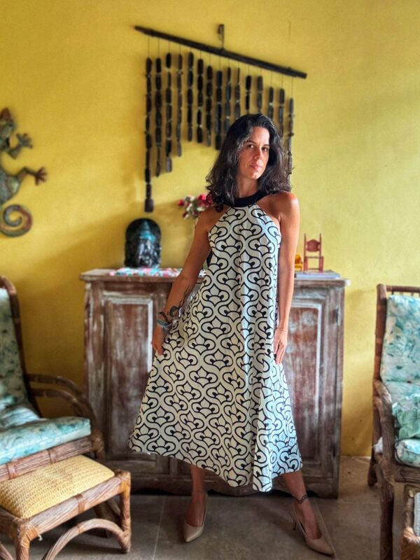 Vestido branco e preto - Luciana Galeão - tam 38