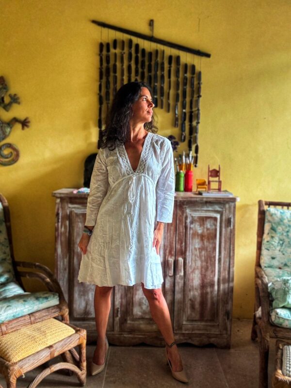 Vestido branco de algodão - Baubaú - tam 38 - Image 4