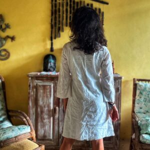 Vestido branco de algodão – Baubaú – tam 38