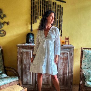 Vestido branco de algodão – Baubaú – tam 38