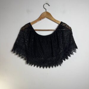 Top / cropped com renda preto tomara que caia – tam 38