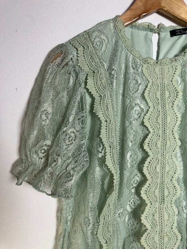 Camisa de renda verde claro - Simplee - tam G - Image 2