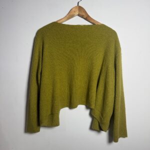 Casaquinho cardigã mostarda de tricô – Companhia da linha – tam M