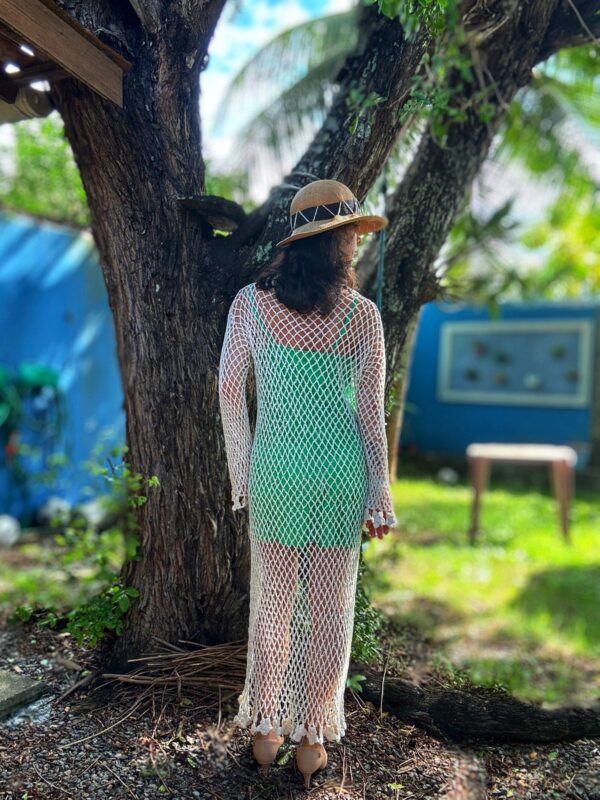 Sobreposição / Saída de praia nude de crochê - Image 3