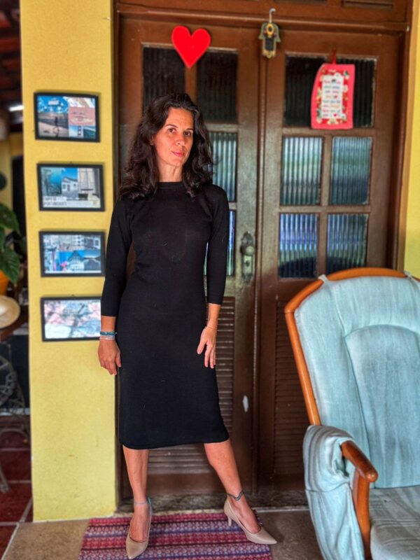 Vestido preto de tricô - tam M - Image 5