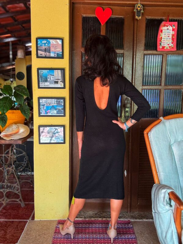 Vestido preto de tricô - tam M - Image 2