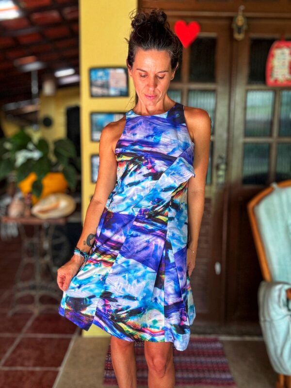 Vestido estampado roxo / azul - Axav - tam P - Image 5