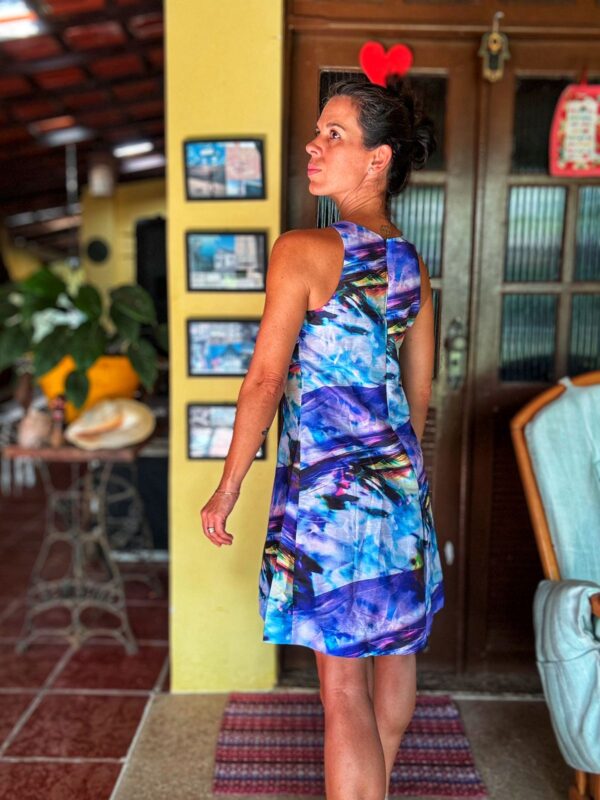 Vestido estampado roxo / azul - Axav - tam P - Image 4