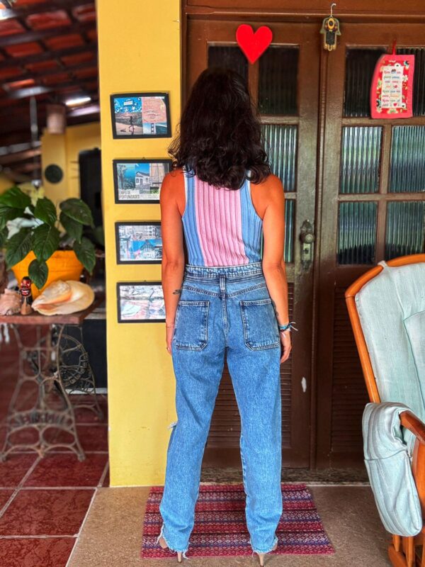 Blusa rosa e azul com brilho - Az Collection - tam 42 - Image 2