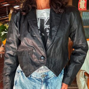 Casaco preto de couro – Ferreira – tam M