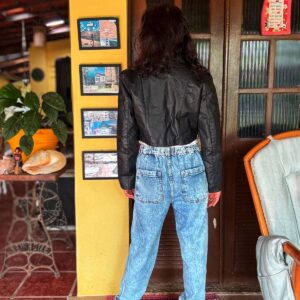 Casaco preto de couro – Ferreira – tam M