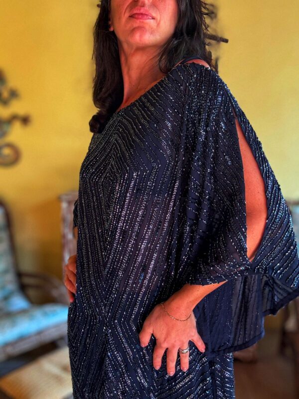 Vestido de festa preto miçangas bordadas - tam 38 - Image 5