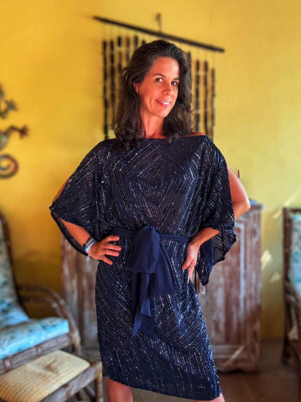Vestido de festa preto miçangas bordadas - tam 38 - Image 4