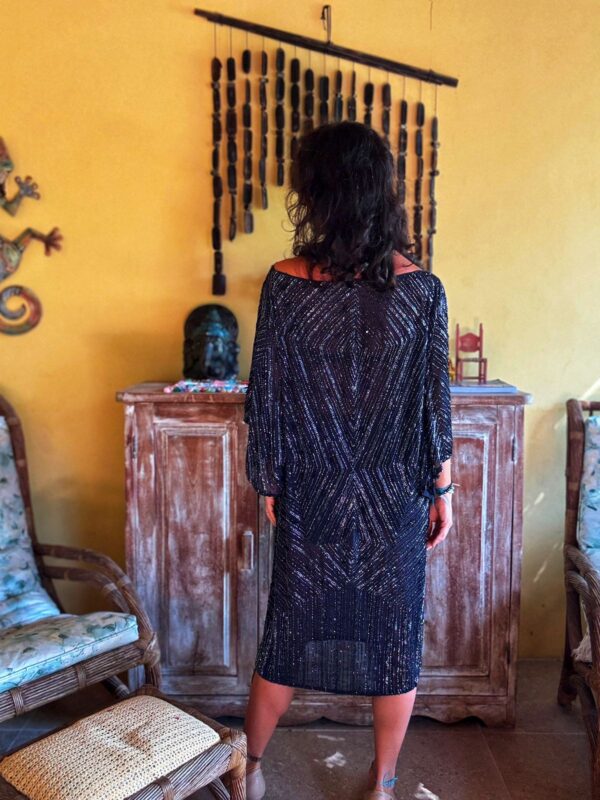 Vestido de festa preto miçangas bordadas - tam 38 - Image 2