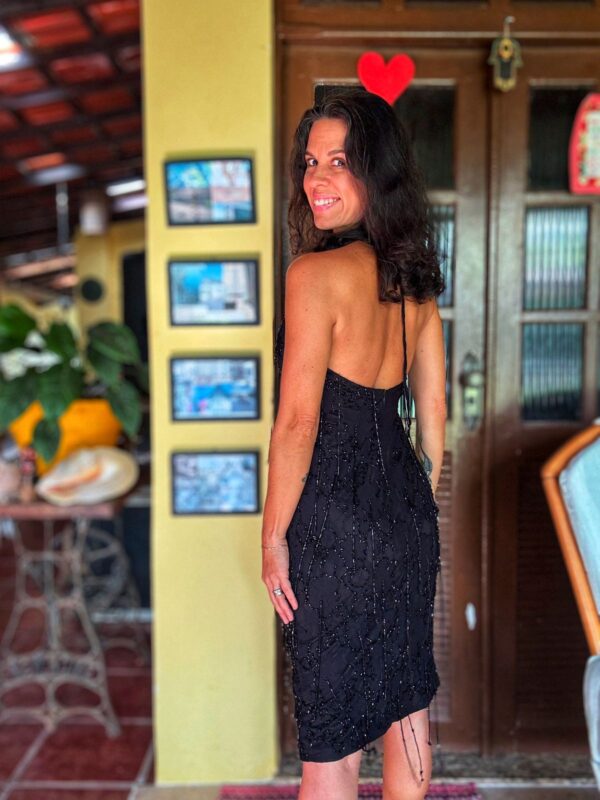 Vestido com decote e miçangas - Art Blue - tam 38 - Image 2