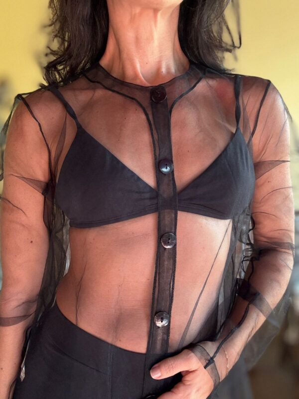 Bolero / casaco transparente preto - Osklen