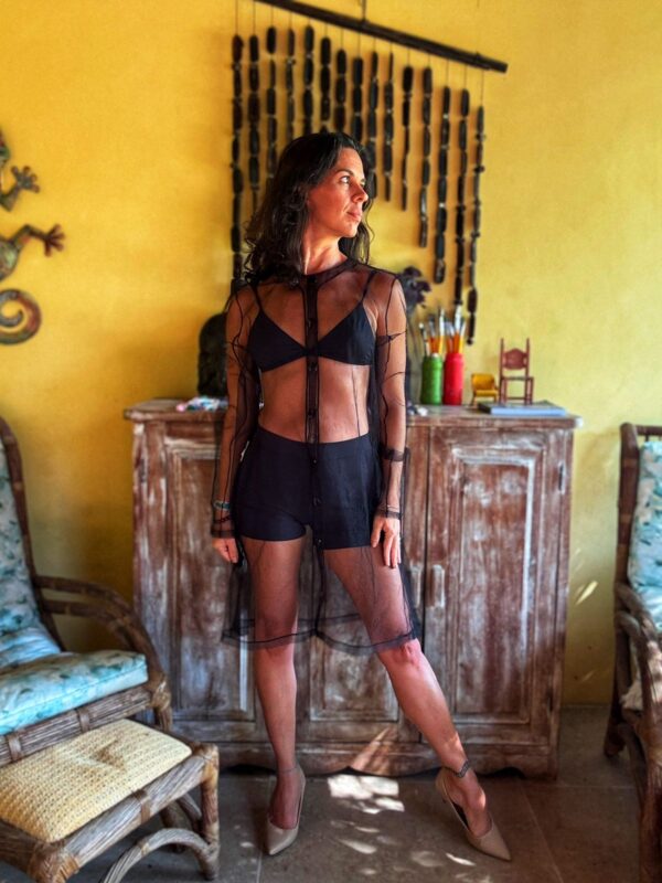 Bolero / casaco transparente preto - Osklen - Image 5