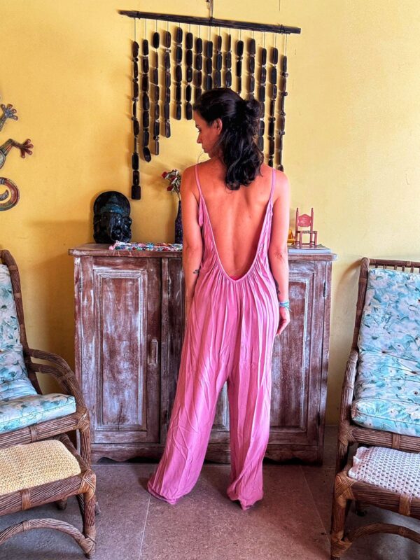 Macacão rosa de viscose - italiano - tam M - Image 2