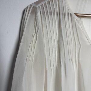 Camisa branca transparente com bordado – tam M