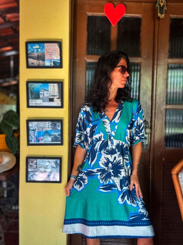 Vestido estampado verde e azul - Zinzane - tam M - Image 5