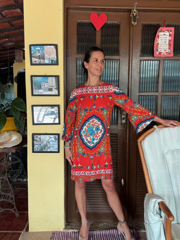 Vestido vermelho estampado - Aha Clothing - tam 38 - Image 4