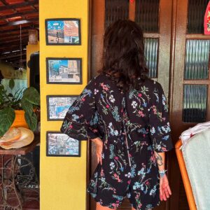 Macacão curto preto estampado – Tobelle – tam P