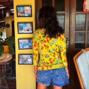 Casaquinho amarelo estampado – MX – tam M