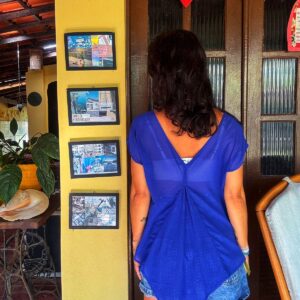 Camisa azul com transparencia – tam P