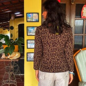 Camisa de frio com manga comprida marron estampada – Le Lis Blanc – tam G