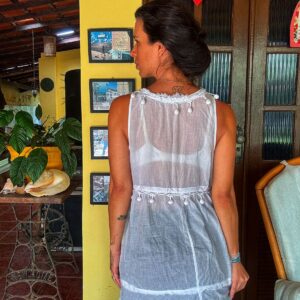 Bata branca com detalhes – Cor Doce – tam M