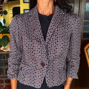 Blazer estampado com ombreiras – Le Lis Blanc – tam 42