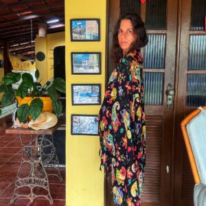 Canga preta estampada