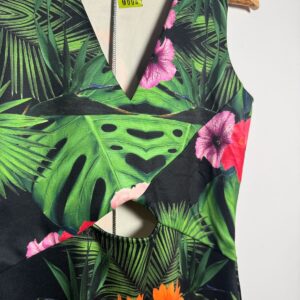 Vestido com estampa tropical verde – Just Be – tam G