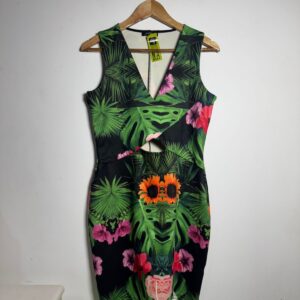 Vestido com estampa tropical verde – Just Be – tam G