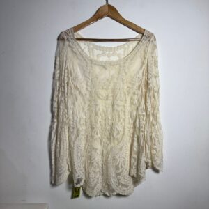 Camisa bata cor pérola de renda – tam 38 / 40